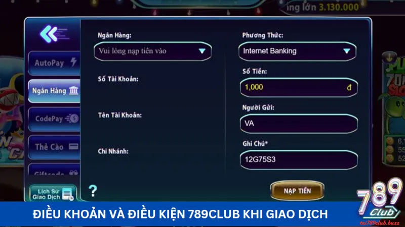 Điều khoản và điều kiện 789Club khi giao dịch 