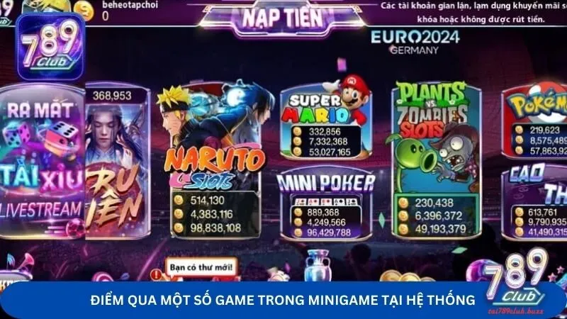 Điểm qua một số game trong minigame tại hệ thống