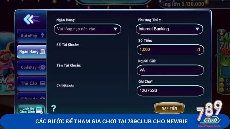 Các bước để tham gia chơi tại 789Club cho newbie