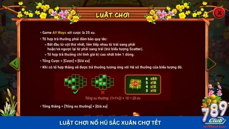 Luật chơi nổ hũ sắc xuân chợ Tết