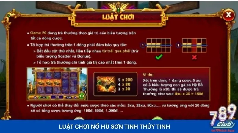 Luật chơi nổ hũ Sơn Tinh Thủy Tinh